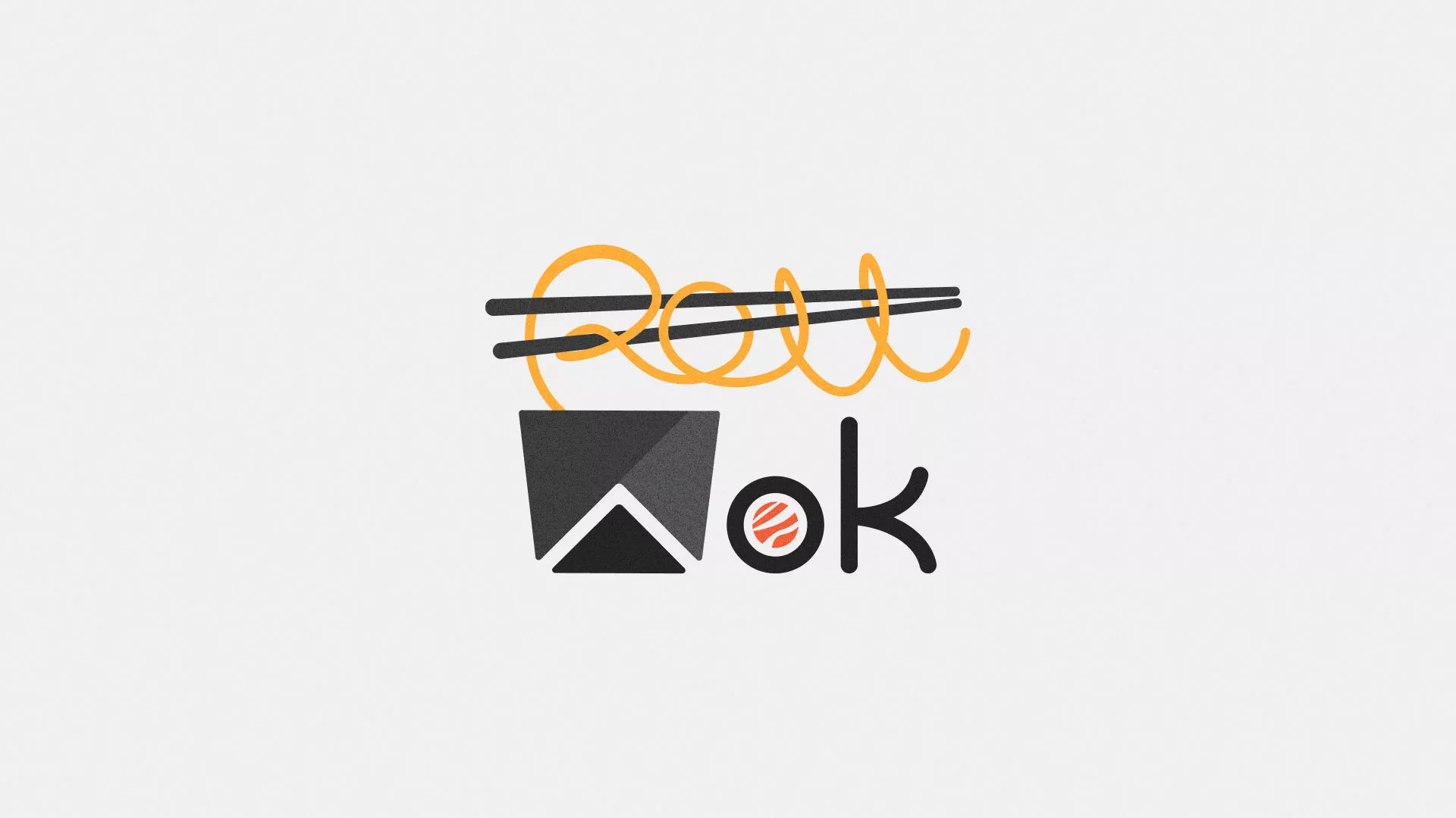 Разработка логотипа суши-бара «Roll Wok Club» в Павловске